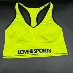 Yellow and Black Racerback Sports Bra